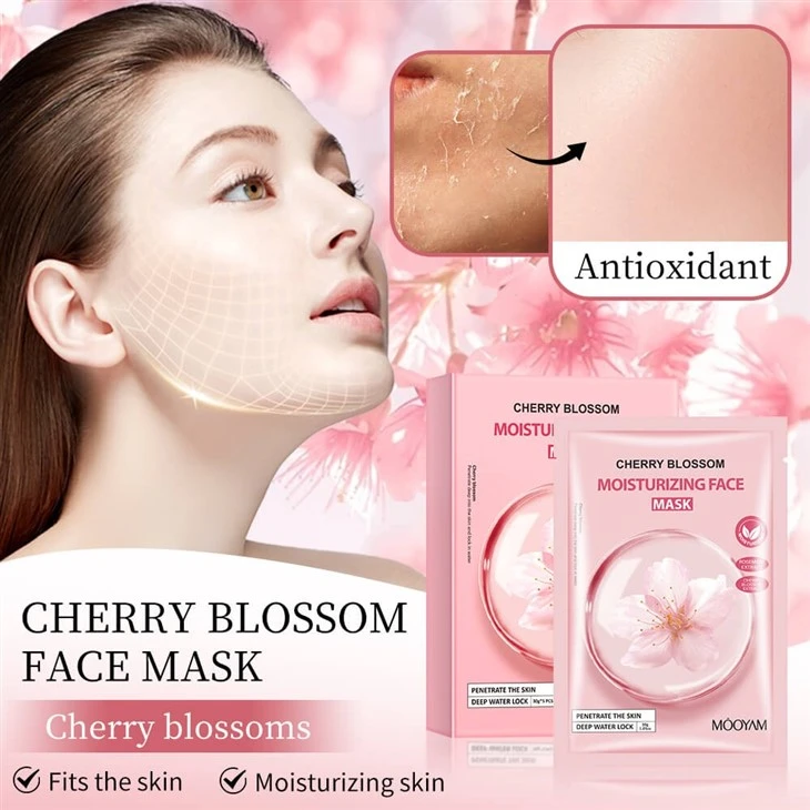 MOOYAM Sakura Moisturizing Facial Mask – Bloom With Dewy, Petal-Soft Skin!