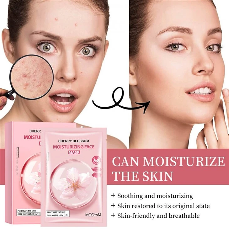 MOOYAM Sakura Moisturizing Facial Mask – Bloom With Dewy, Petal-Soft Skin!
