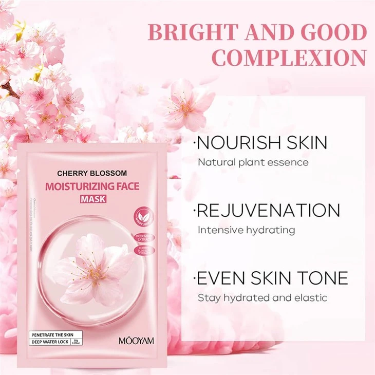 MOOYAM Sakura Moisturizing Facial Mask – Bloom With Dewy, Petal-Soft Skin!